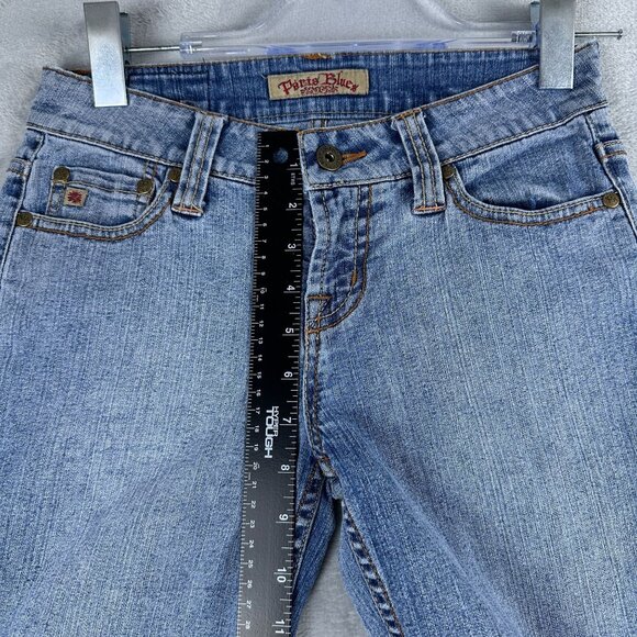 Paris Blues Cropped Jeans Womens Size 1 Straight Leg Low Rise Light Wash Blue - Picture 8 of 12